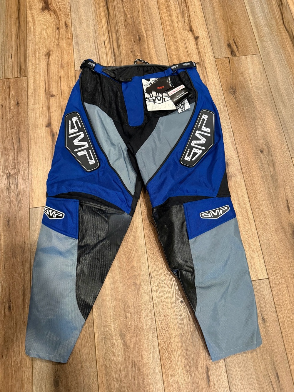 Men's Blue and Gray Motocross Joggers